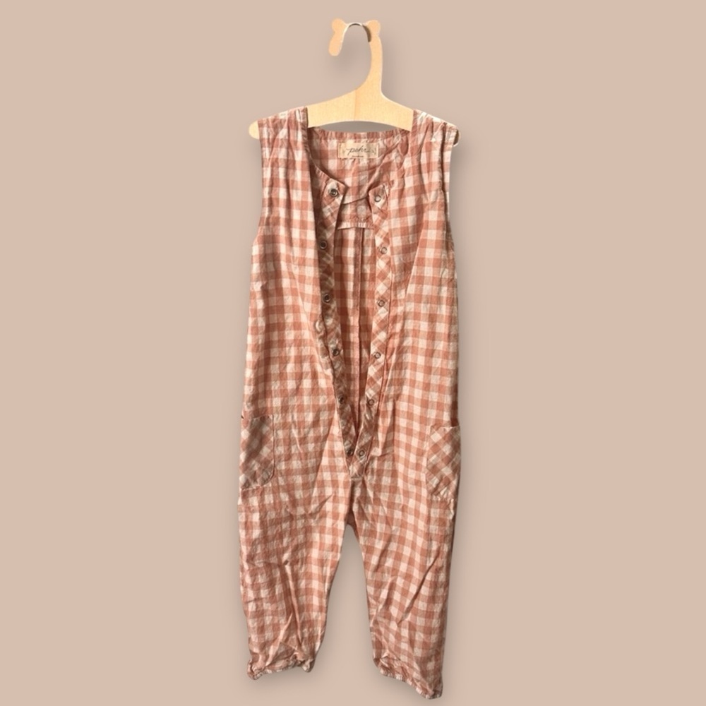 [KID] PEHR Toddler Plaid Romper 2T Pink/White